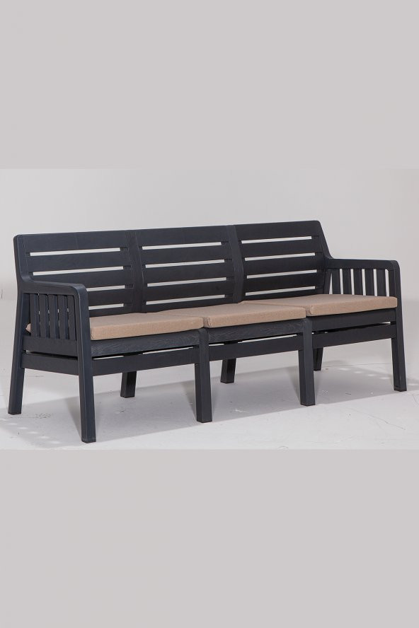 Lara 3'lü Koltuk Balkon&Teras Bahçe Koltuk / Antrasit - 2