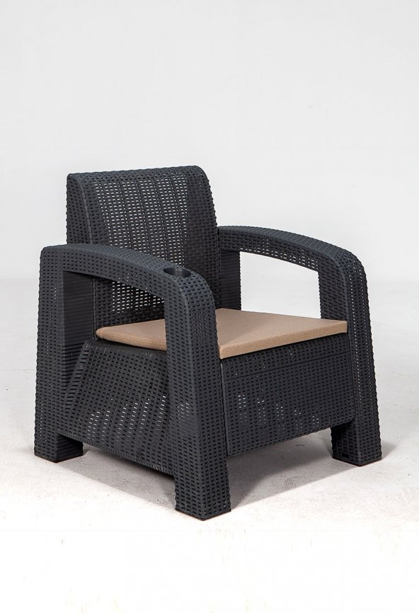 SANDALİE Olimpos Tekli 1 Kişilik Koltuk Balkon&Teras Bahçe Koltuk / Antrasit - 2