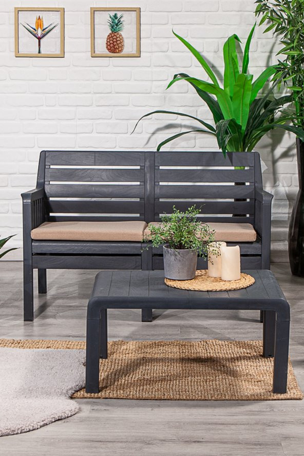 Lara 2'li Koltuk Balkon&Teras Bahçe Koltuk / Antrasit - 3