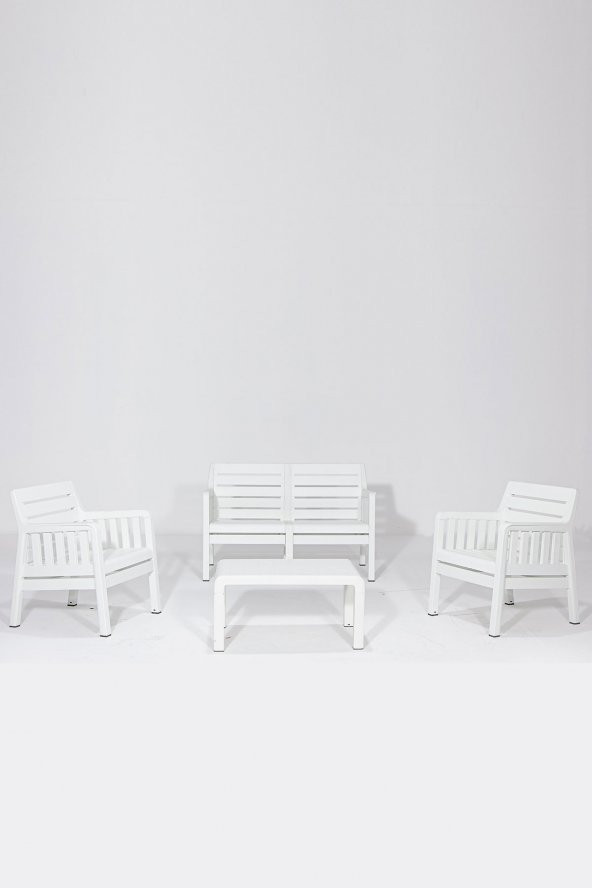 SANDALİE Lara MİNDERSİZ / 2 1 1 S Bahçe Takımı Balkon - Bahçe - Teras Mobilyası / Beyaz - 3