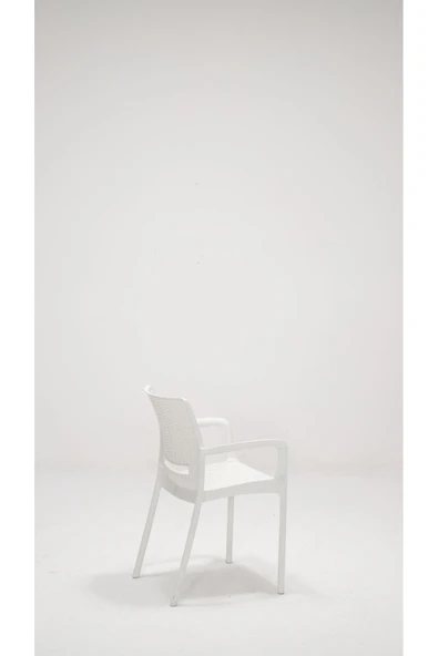 SANDALİE 4 Adet Rattan Lüx Beyaz Sandalye / Balkon-Bahçe-Teras - 3