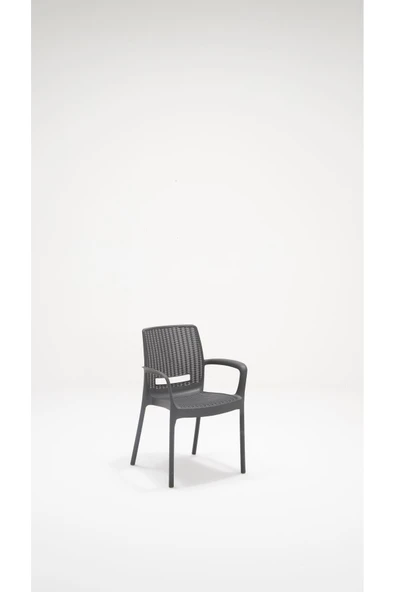 SANDALİE 4 Adet Rattan Lüx Antrasit Sandalye / Balkon-Bahçe-Teras - 2