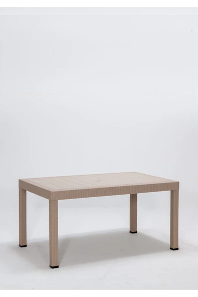 SANDALİE Rattan Lüx Dikdörtgen Cappucino Masa Takımı Bahçe&balkon - 2