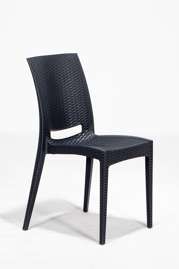 SANDALİE Rattan 90x150 Bahçe&Balkon&Teras Masa Seti - Antrasit - 2