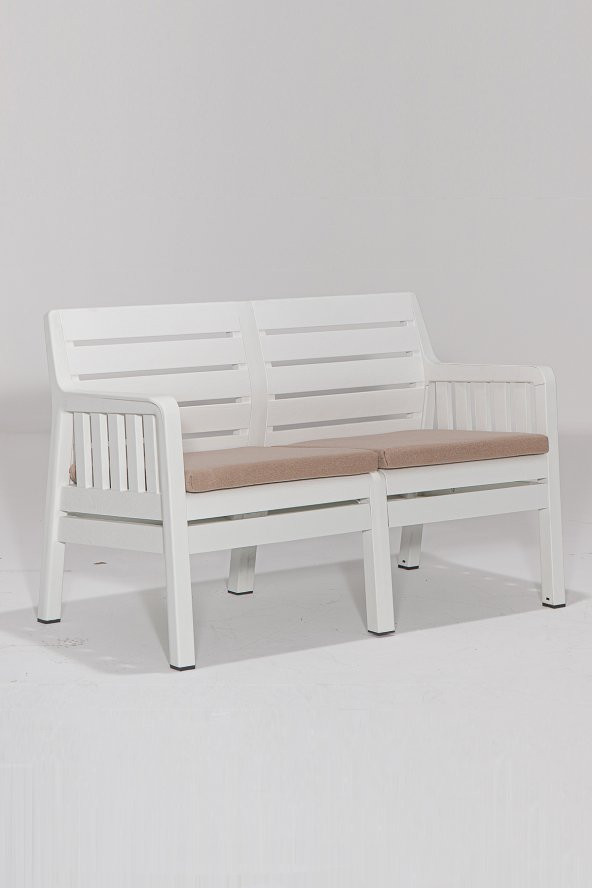 MOBETTO Home Balkon, Bahçe, Cafe Oturma Grubu 2 Li Koltuk -beyaz - 2