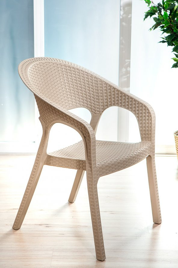 SANDALİE Garden Rattan Cappucino Masa Takımı Bahçe&Balkon - 1 Masa 4 Sandalye - 2