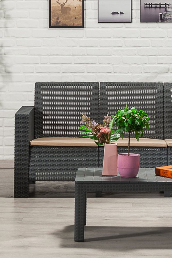 SANDALİE Aksu 3+1+1+S Balkon&Teras Bahçe Mobilyası / Antrasit - 2