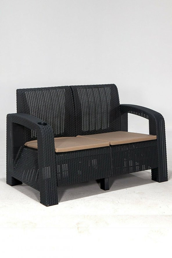 SANDALİE Olimpos 2li Koltuk Balkon&Teras Bahçe Mobilyası / Antrasit - 2