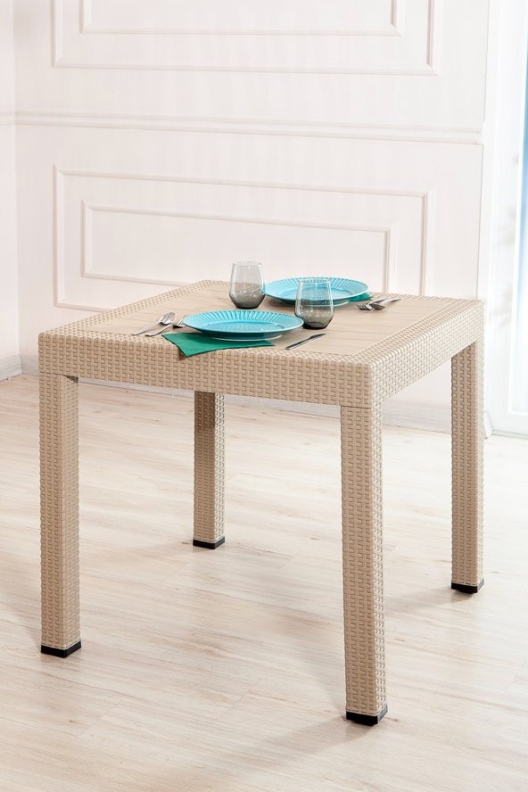 SANDALİE Garden Rattan Cappucino Masa Takımı Bahçe&Balkon - 1 Masa 4 Sandalye - 3