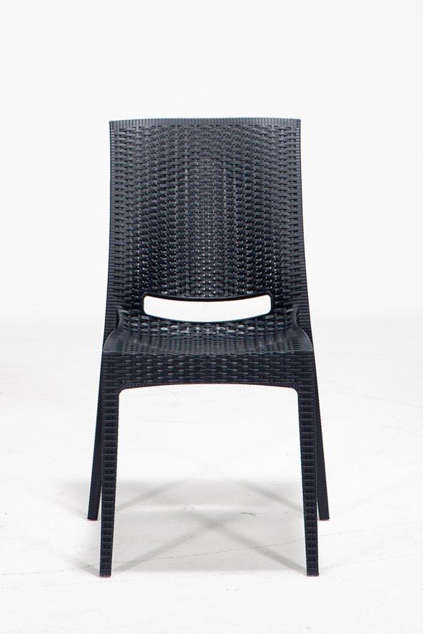 SANDALİE Rattan 80x80 Bahçe&Balkon&Teras Masa Seti - Antrasit - 3