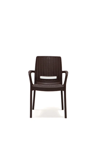 SANDALİE Rattan Small Lüx Camlı Kahve Masa Takımı Bahçe&balkon 1 Camlı Masa + 4 Sandalye - 3