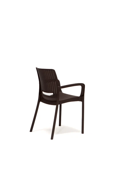 SANDALİE Rattan Small Lüx Camlı Kahve Masa Takımı Bahçe&balkon 1 Camlı Masa + 4 Sandalye - 4