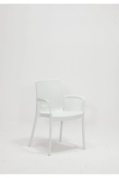 SANDALİE Rattan Large Lüx Camlı Beyaz Masa Takımı Bahçe&balkon 1 Camlı Masa + 6 Sandalye - 3