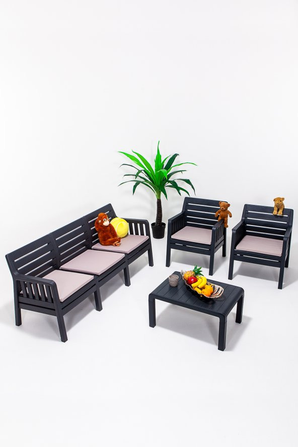 Sandalie Lara 3+1+1+S Minderli Bahçe ve Balkon Takımı