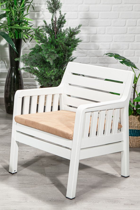 SANDALİE Lara 1+1+S Bahçe Takımı  Balkon - Bahçe - Teras  Mobilyası / Beyaz - 3