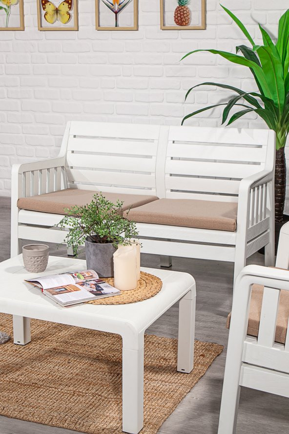 Sandalie Lara 2+1+1+S Bahçe Takımı Balkon - Bahçe - Teras Mobilyası / Beyaz - 2