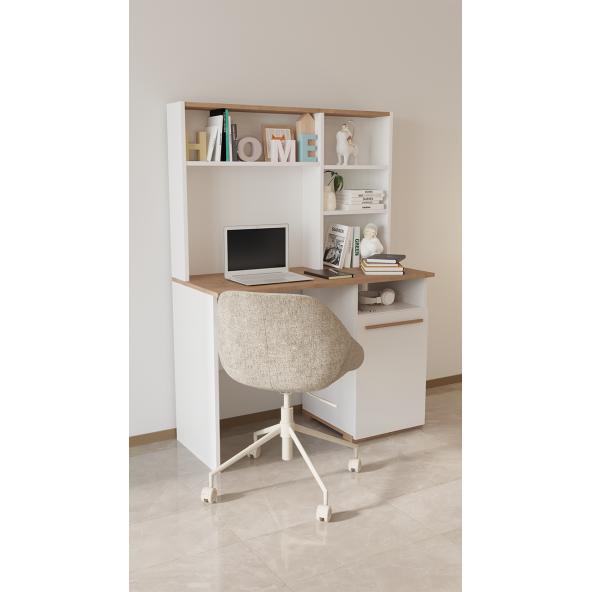 SANDALİE Eva 50x110 Cm  Çalışma Masası Bilgisayar Masası Ofis Ders Yemek Masası Beyaz