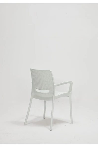 Rattan Beyaz Kollu 4 Sandalye Masa Takımı - Bahçe&Balkon&Teras - 5