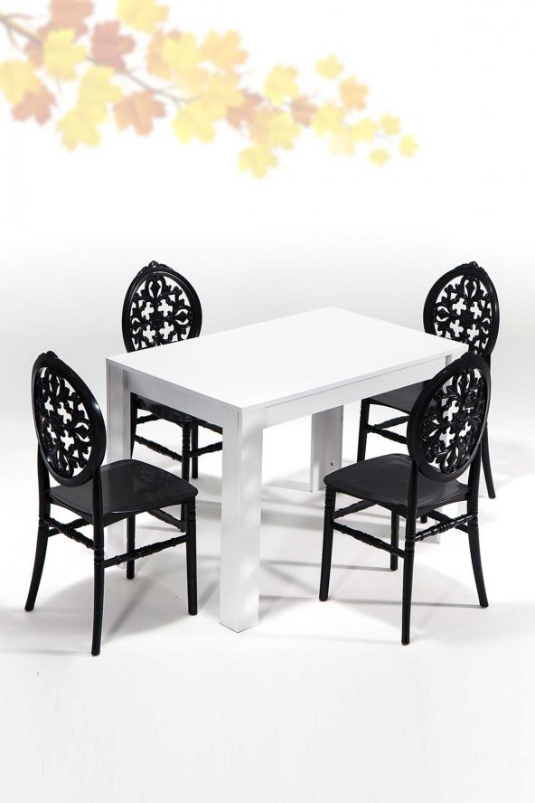 SANDALİE Arda / Venüs Mutfak Masa Takımı 1 Masa 4 Sandalye - Siyah