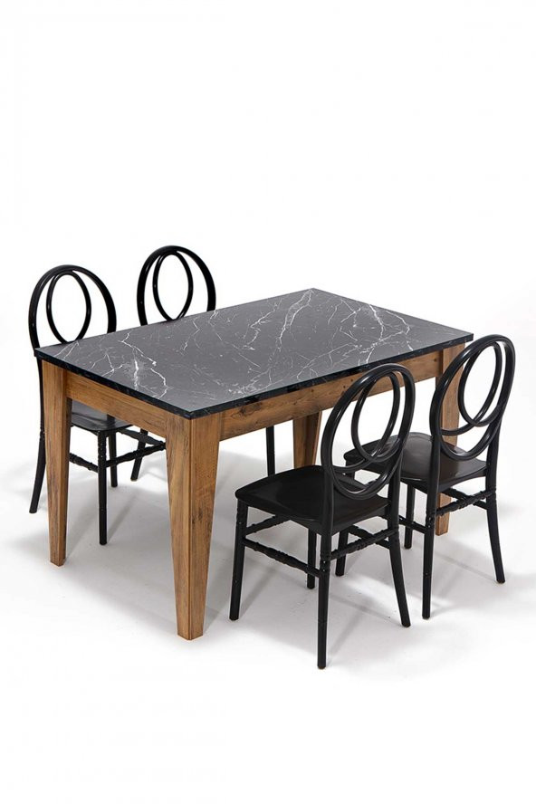 SANDALİE Avrupa / Phoenix Mutfak Masa Takımı 1 Masa 4 Sandalye - Siyah ürün görseli