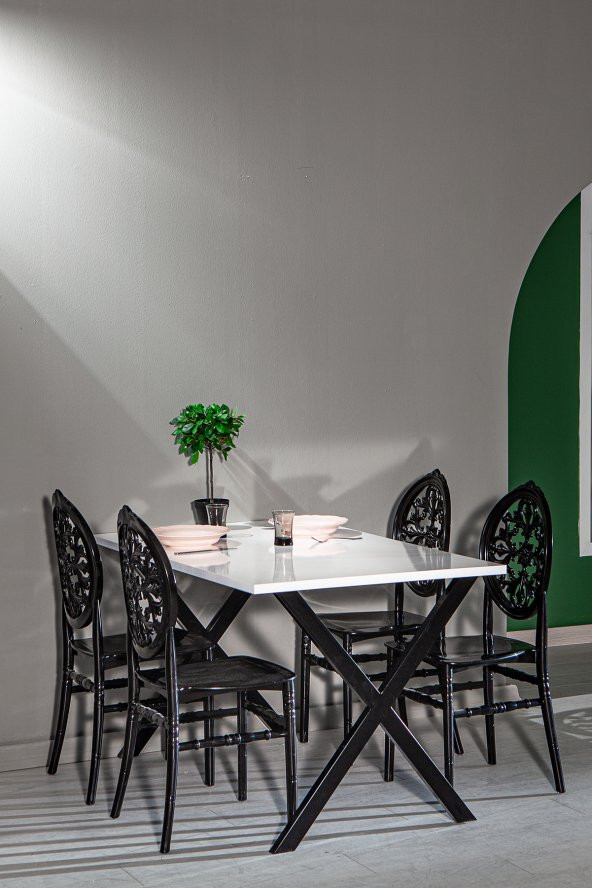 SANDALİE Matrix Maxima Beyaz / Venüs Mutfak Masa Takımı - Siyah ürün görseli