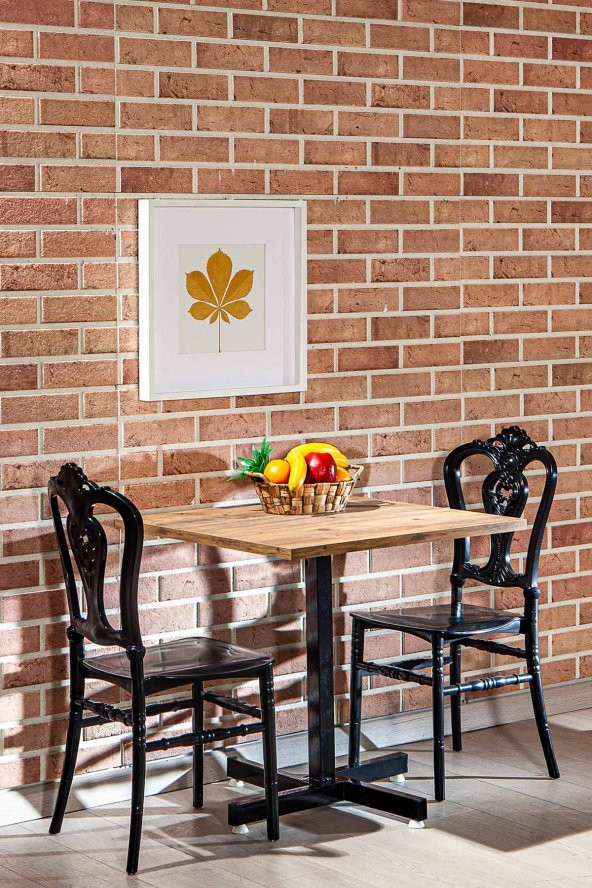 SANDALİE Tango Açık Ceviz / Carisma Yeni Nesil Exstra Kullanışlı Masa Takımı - Siyah - Resim 2