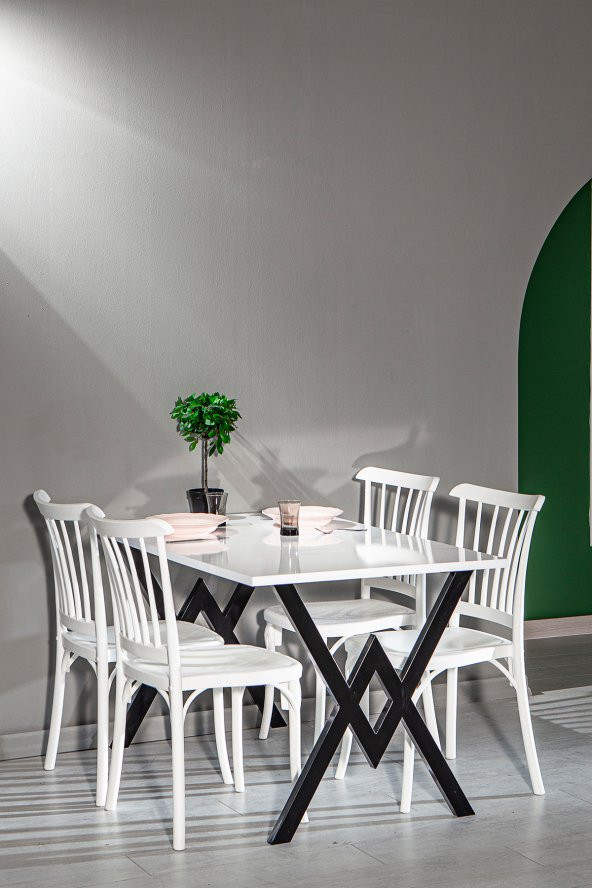 SANDALİE Matrix Wega Beyaz / Violet Mutfak Masa Takımı - Beyaz ürün görseli