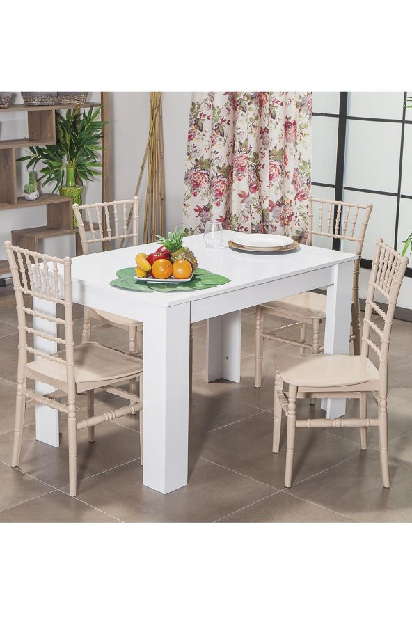 SANDALİE Arda / Soho Mutfak Masa Takımı 4 Sandalye 1 Masa - Cappucino