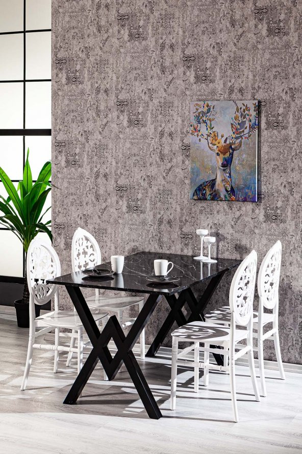 SANDALİE Wega / Venüs Mutfak Masa Takımı - Beyaz