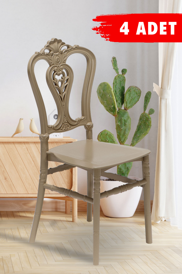 SANDALİE 4 Adet Carisma Cappucino Sandalye / Balkon-Bahçe-Mutfak