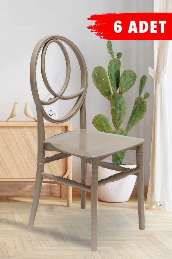 SANDALİE 6 Adet Phoenix Cappucino Sandalye / Balkon-Bahçe-Mutfak