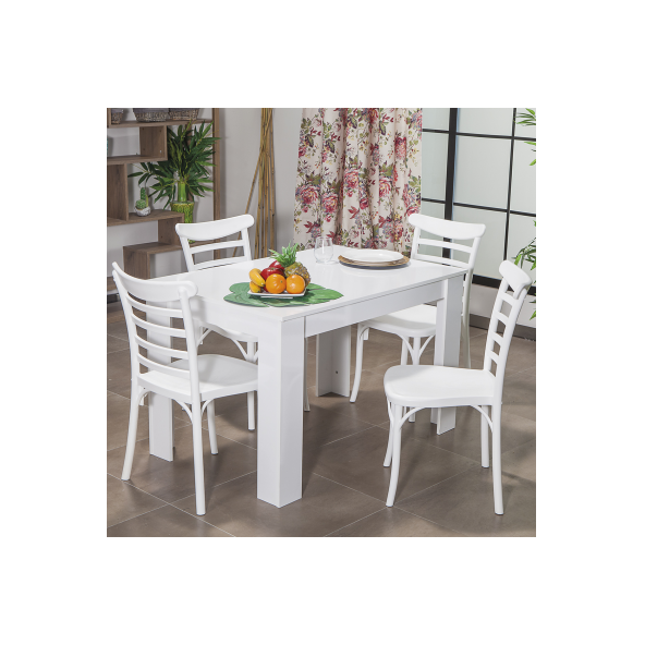 SANDALİE Arda / Efes Mutfak Masa Takımı 4 Sandalye 1 Masa - Beyaz