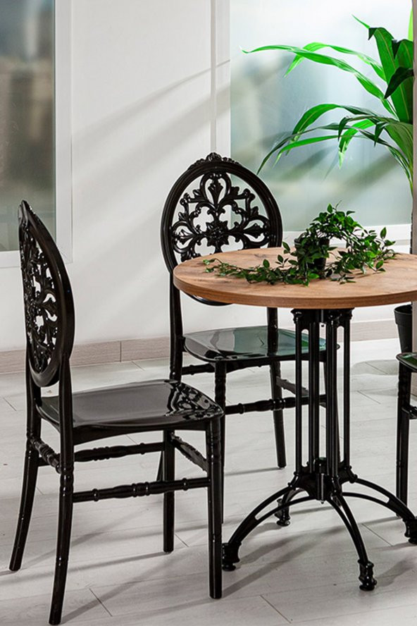 SANDALİE 4 ADET Venüs Sandalye Mat Siyah - Mutfak / Balkon / Bahçe Sandalyesi - 3