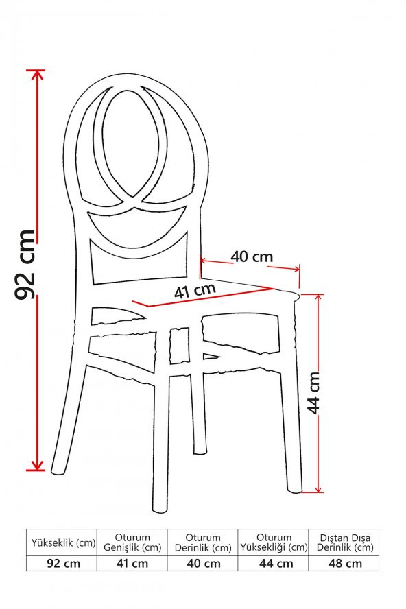 SANDALİE 4 Adet Phoenix Beyaz Sandalye / Balkon-Bahçe-Mutfak - 3
