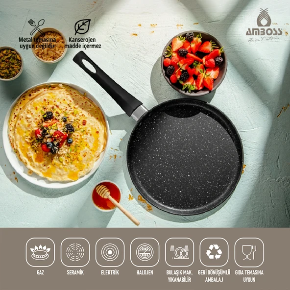 Mocca Granit Kaplama Krep Tavası 26 cm - Resim 2