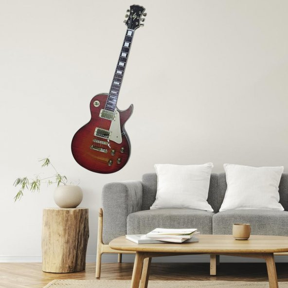 Veraart Işıklı  Uv Baskılı Duvar Dekorlu Gece Lambası Gitar 90 cm - 7
