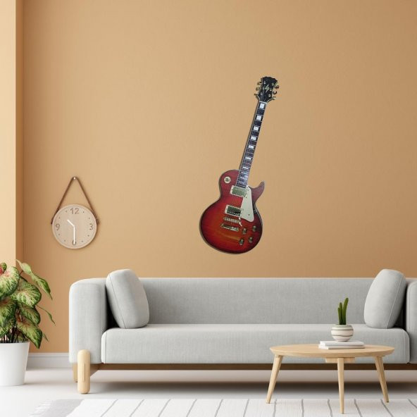 Veraart Işıklı  Uv Baskılı Duvar Dekorlu Gece Lambası Gitar 90 cm - 8