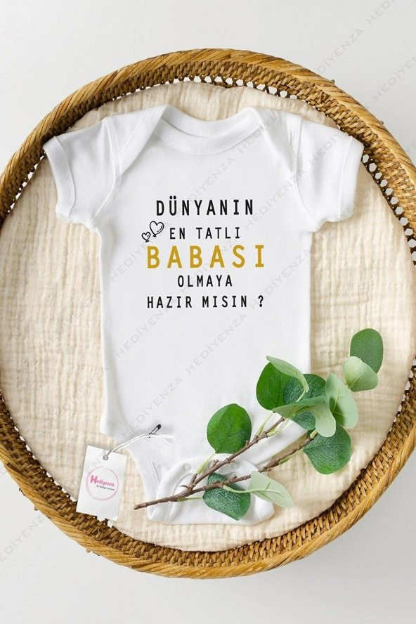 Sürpriz Baba Oluyorsun Hediyenza Özel Tasarım Bebek Zıbın Pamuklu Çıtçıtlı Body Bebek Hediye ürün görseli 1