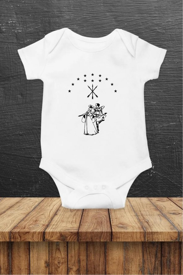 Çerkes Hediyenza Özel Tasarım Bebek Zıbın Pamuklu Çıtçıtlı Body Bebek Hediye ürün görseli 1