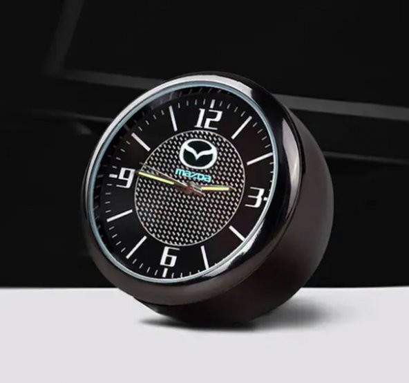 Mazda Torpido Üstü Markalı Retro Saat Reflektörlü Akrep&Yelkovan