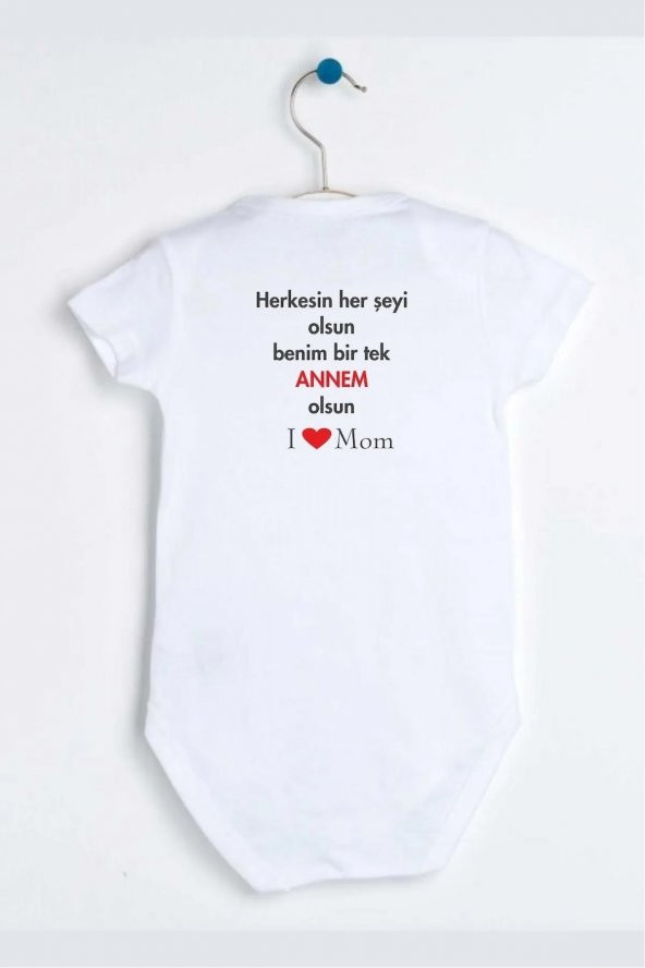 Bir Tek Annem Olsun Hediyenza Özel Tasarım Bebek Zıbın Pamuklu Çıtçıtlı Body Bebek Hediye ürün görseli 1