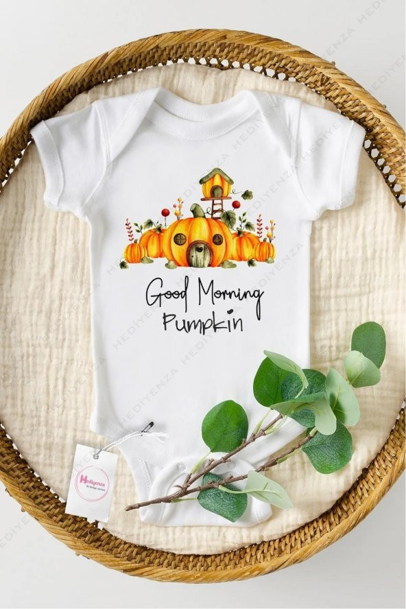 Good Morning Pumpkin Hediyenza Özel Tasarım Bebek Zıbın Pamuklu Çıtçıtlı Body Bebek Hediye ürün görseli 1