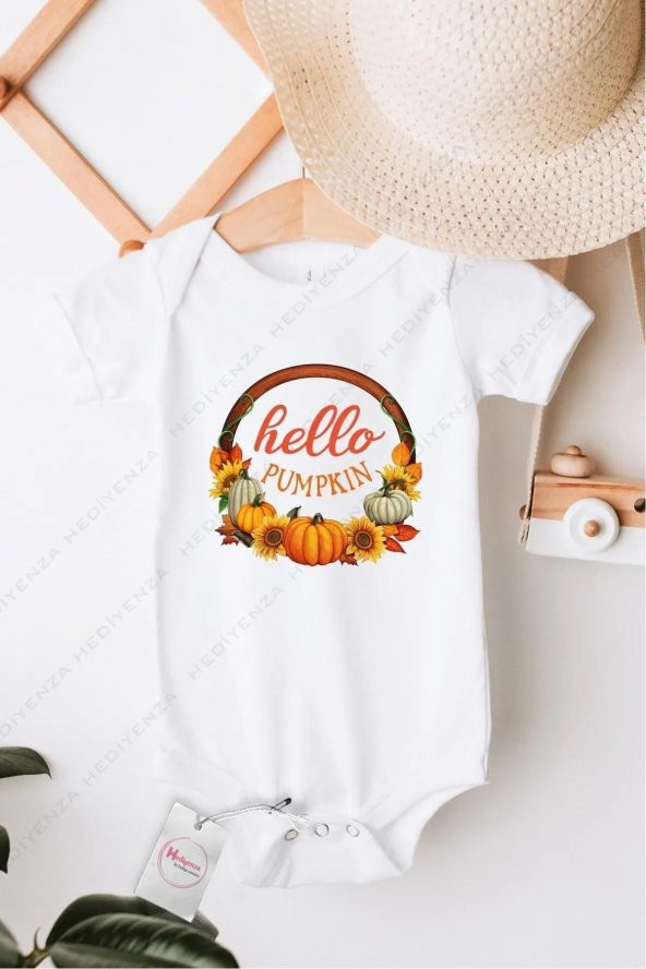 Hello Pupmpkin Hediyenza Özel Tasarım Bebek Zıbın Pamuklu Çıtçıtlı Body Bebek Hediye ürün görseli 1