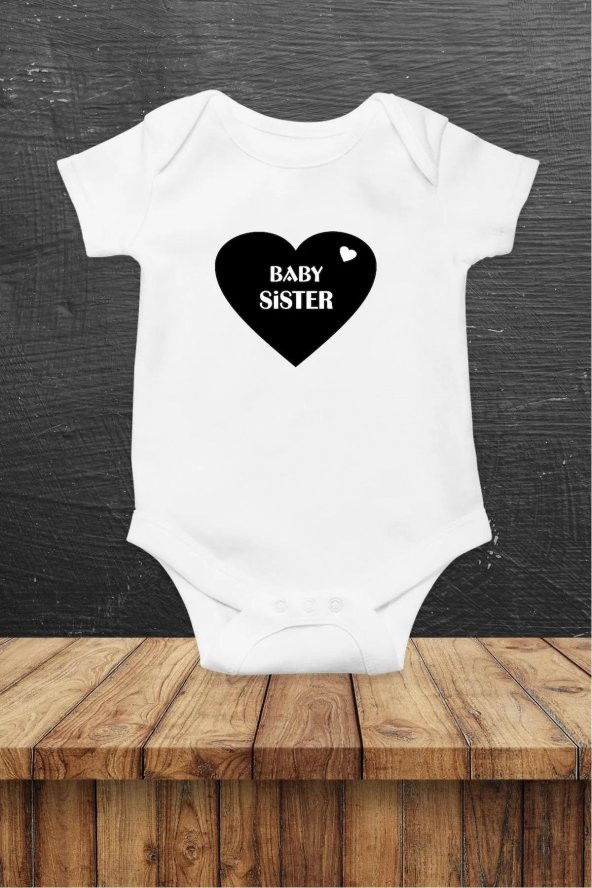 Baby Sister Hediyenza Özel Tasarım Bebek Zıbın Pamuklu Çıtçıtlı Body Bebek Hediye ürün görseli 1