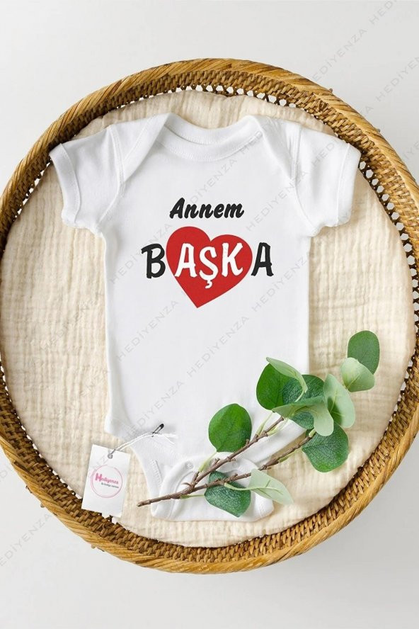 Annem Başka Hediyenza Özel Tasarım Bebek Zıbın Pamuklu Çıtçıtlı Body Bebek Hediye ürün görseli 1