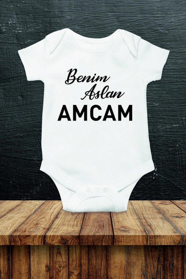 Benim Aslan Amcam Hediyenza Özel Tasarım Bebek Zıbın Pamuklu Çıtçıtlı Body Bebek Hediye - 1