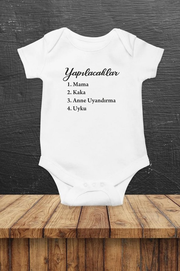 Yapılacaklar Hediyenza Özel Tasarım Bebek Zıbın Pamuklu Çıtçıtlı Body Bebek Hediye ürün görseli 1