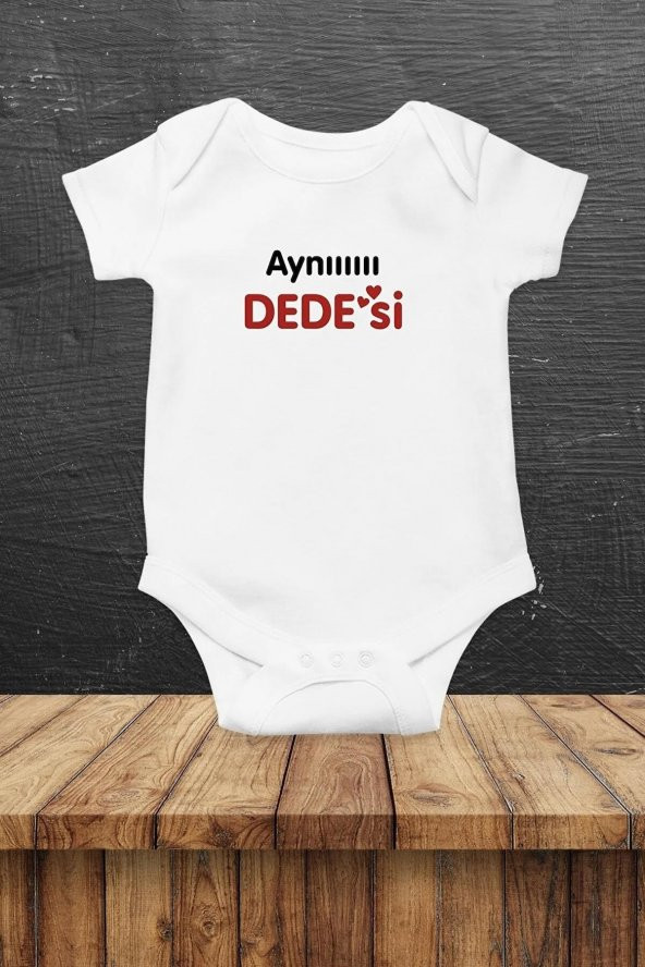 Aynı Dedesi Hediyenza Özel Tasarım Bebek Zıbın Pamuklu Çıtçıtlı Body Bebek Hediye