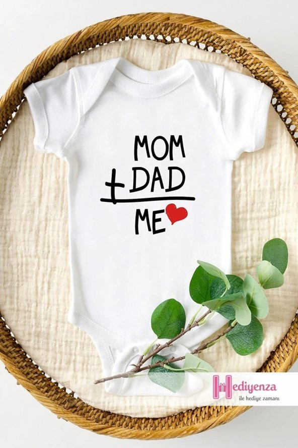 Mom Dad Me Hediyenza Özel Tasarım Bebek Zıbın Pamuklu Çıtçıtlı Body Bebek Hediye ürün görseli 1