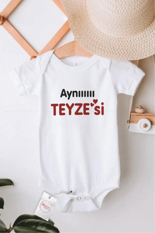 Aynı Teyzesi Hediyenza Özel Tasarım Bebek Zıbın Pamuklu Çıtçıtlı Body Bebek Hediye